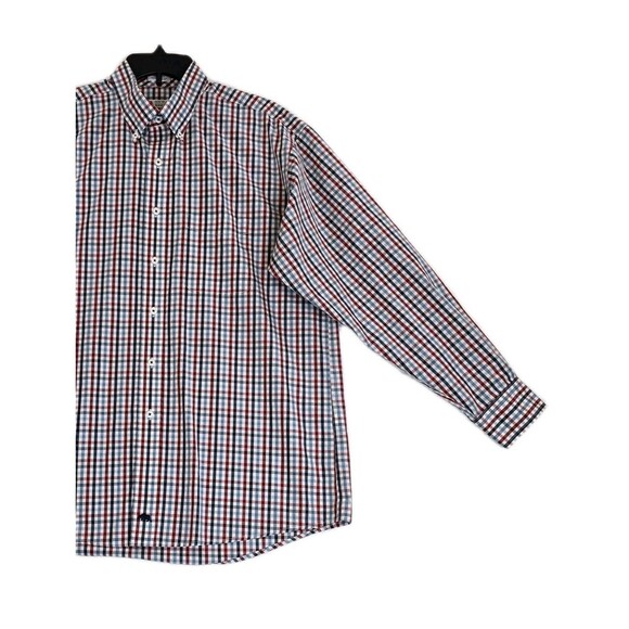 Onward Reserve Shirt Mens Large Red Blue Plaid Classic Fit Non Iron Cotton - Picture 7 of 16